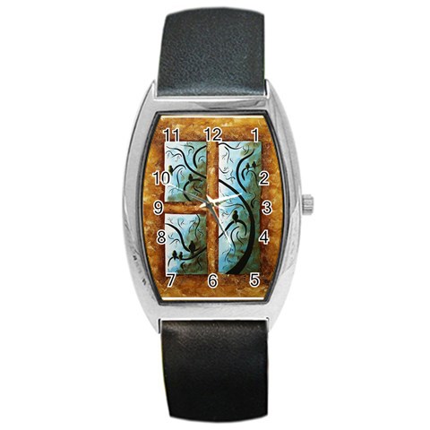 abstract Barrel Style Metal Watch from ArtsNow.com Front