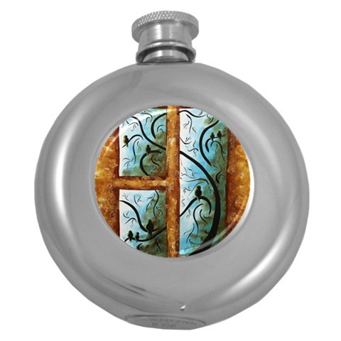 abstract Hip Flask (5 oz) from ArtsNow.com Front