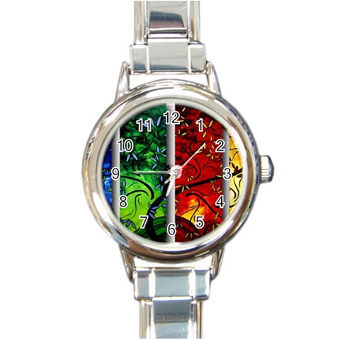 abstract Round Italian Charm Watch from ArtsNow.com Front