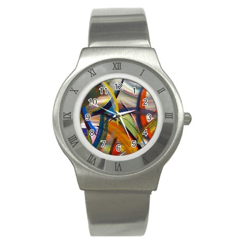 abstract Stainless Steel Watch from ArtsNow.com Front