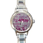 grafitti Round Italian Charm Watch