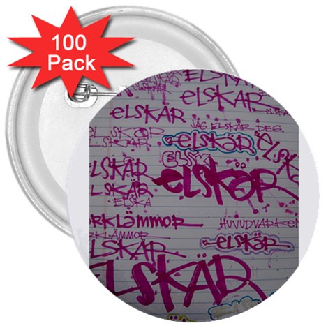 grafitti 3  Button (100 pack) from ArtsNow.com Front