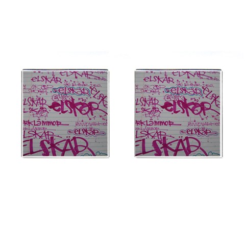grafitti Cufflinks (Square) from ArtsNow.com Front(Pair)