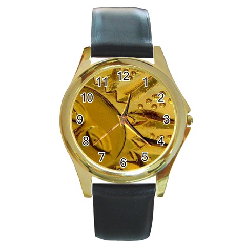 sun Round Gold Metal Watch from ArtsNow.com Front