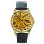 sun Round Gold Metal Watch