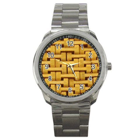 rattan Sport Metal Watch from ArtsNow.com Front