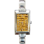 rattan Rectangular Italian Charm Watch