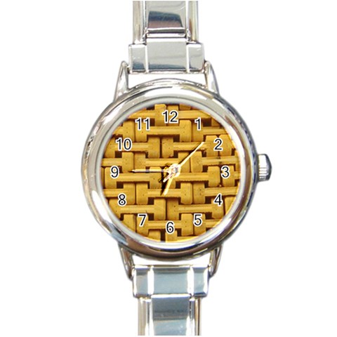 rattan Round Italian Charm Watch from ArtsNow.com Front