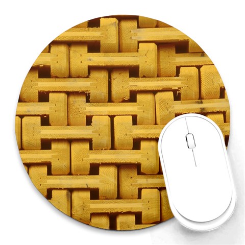 rattan Round Mousepad from ArtsNow.com Front