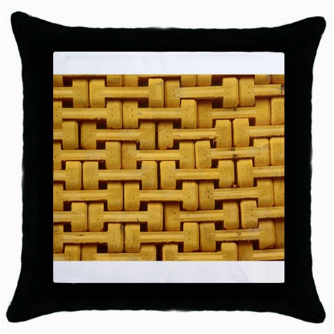rattan Throw Pillow Case (Black) from ArtsNow.com Front