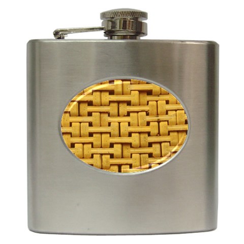 rattan Hip Flask (6 oz) from ArtsNow.com Front