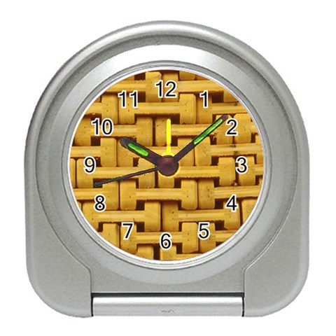 rattan Travel Alarm Clock from ArtsNow.com Front