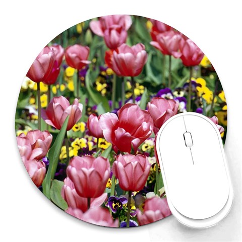 flowers Round Mousepad from ArtsNow.com Front