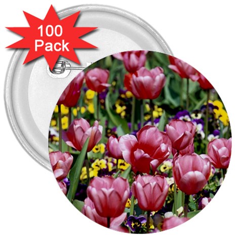 flowers 3  Button (100 pack) from ArtsNow.com Front