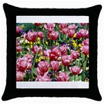 flowers Throw Pillow Case (Black)