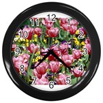 flowers Wall Clock (Black)