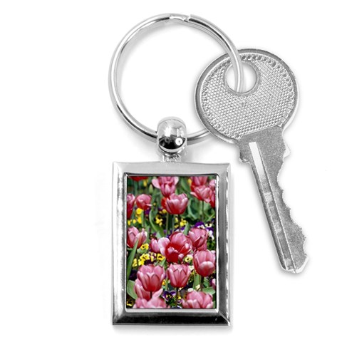 flowers Key Chain (Rectangle) from ArtsNow.com Front