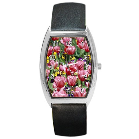 flowers Barrel Style Metal Watch from ArtsNow.com Front