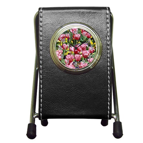 flowers Pen Holder Desk Clock from ArtsNow.com Front