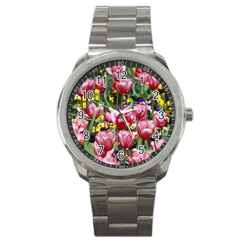 flowers Sport Metal Watch from ArtsNow.com Front