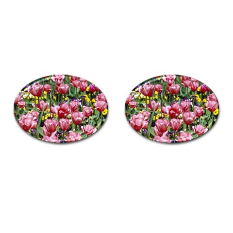 flowers Cufflinks (Oval) from ArtsNow.com Front(Pair)