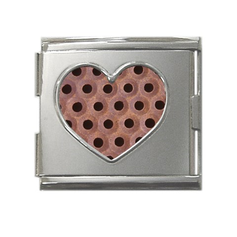 bee hives Mega Link Heart Italian Charm (18mm) from ArtsNow.com Front