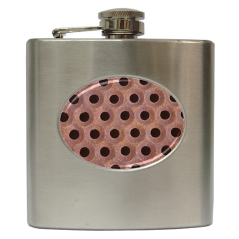 bee hives Hip Flask (6 oz) from ArtsNow.com Front