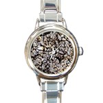 wood Round Italian Charm Watch