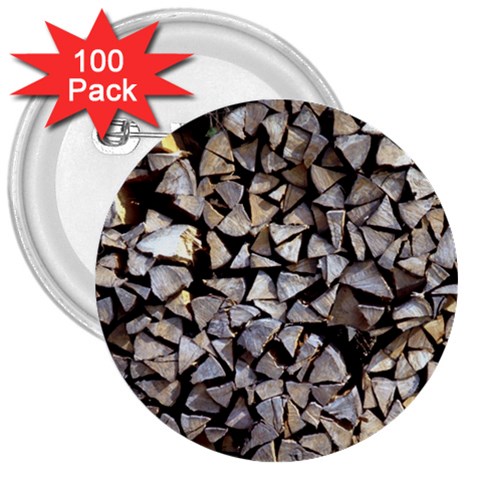 wood 3  Button (100 pack) from ArtsNow.com Front