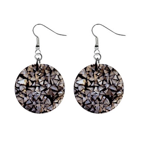 wood 1  Button Earrings from ArtsNow.com Front