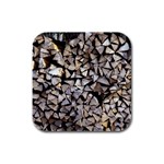 wood Rubber Square Coaster (4 pack)
