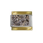 wood Gold Trim Italian Charm (9mm)