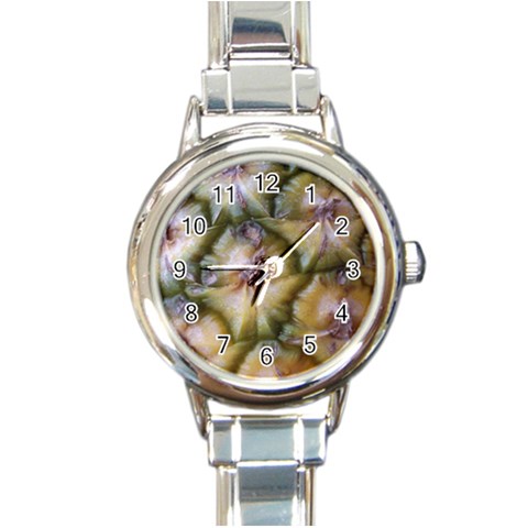 pineapple Round Italian Charm Watch from ArtsNow.com Front