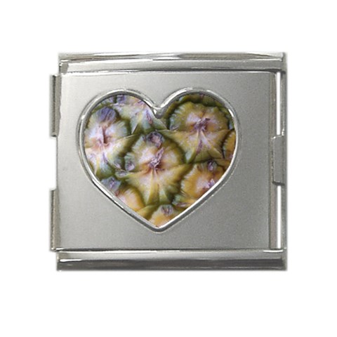 pineapple Mega Link Heart Italian Charm (18mm) from ArtsNow.com Front