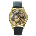 pineapple Round Gold Metal Watch