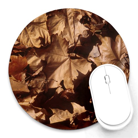 leaves Round Mousepad from ArtsNow.com Front