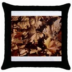 leaves Throw Pillow Case (Black)