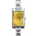 flower-07 Rectangular Italian Charm Watch