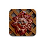 face-sun-i9e Rubber Square Coaster (4 pack)