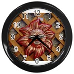 face-sun-i9e Wall Clock (Black)