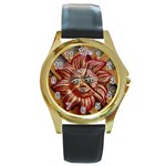 face-sun-i9e Round Gold Metal Watch