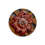 face-sun-i9e Rubber Round Coaster (4 pack)