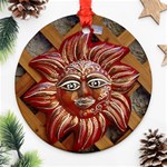 face-sun-i9e Round Ornament (Two Sides)