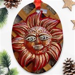 face-sun-i9e Oval Ornament (Two Sides)