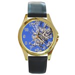 flowers-c4bt Round Gold Metal Watch