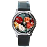 flowers-02 Round Metal Watch