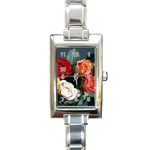 flowers-02 Rectangular Italian Charm Watch