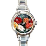 flowers-02 Round Italian Charm Watch