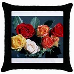 flowers-02 Throw Pillow Case (Black)