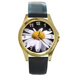 flower-i59e Round Gold Metal Watch